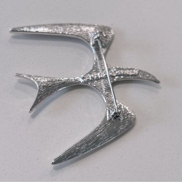 Vintage Sarah Coventry Abstract Silver Seagull Pin - Picture 5 of 7